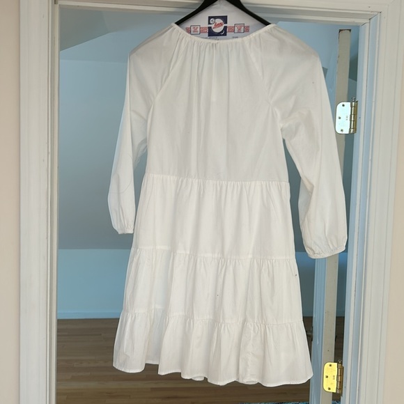Never worn- JCREW white ruffle dress with pockets - Picture 2 of 6